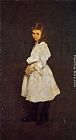 White Canvas Paintings - Little Girl in White